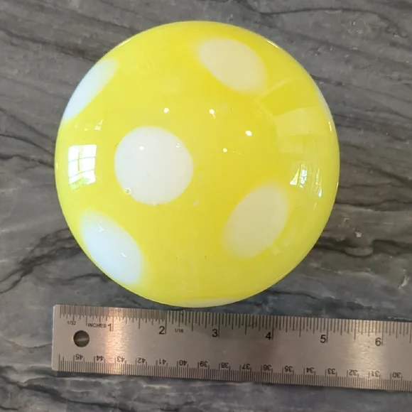 Yellow and White Glass Mushroom Decor - Picture 2 of 5